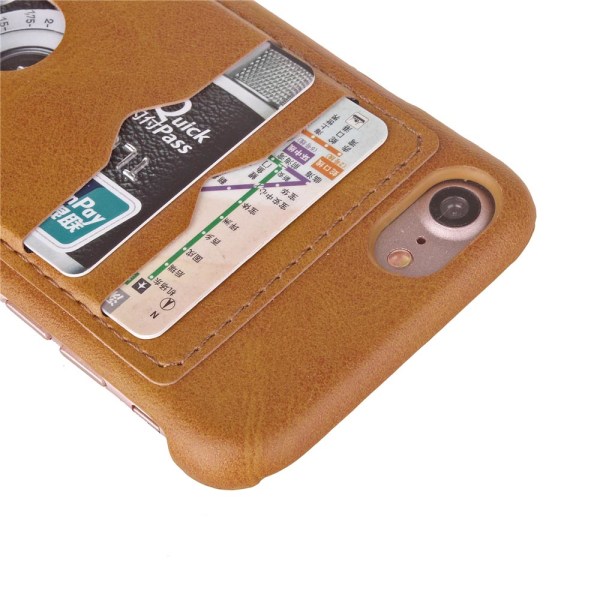 LEMANS Smart Cover med kortholder til iPhone 8 Grå