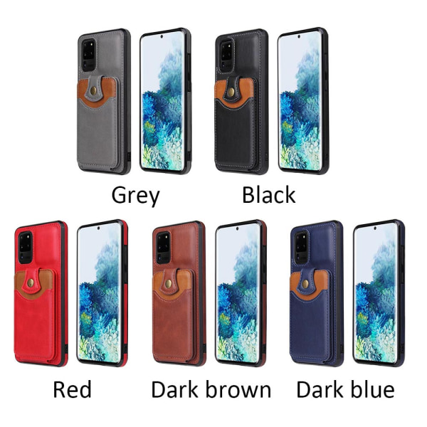 Stilsäkert Skal med Korthållare - Samsung Galaxy S20 Ultra Röd