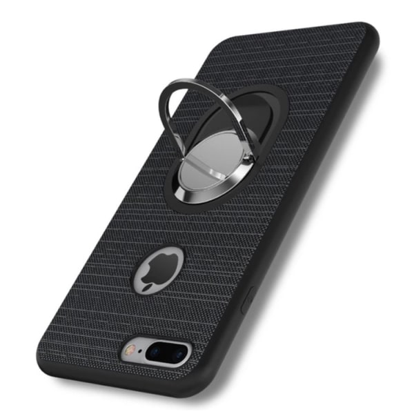 Stilig beskyttelsesdeksel med ringholder iPhone 5/5S/SE Gråsvart