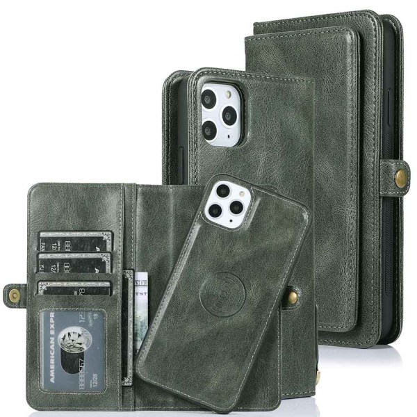 Stilfuldt etui med dobbelt tegnebog - iPhone 11 Pro Mörkblå