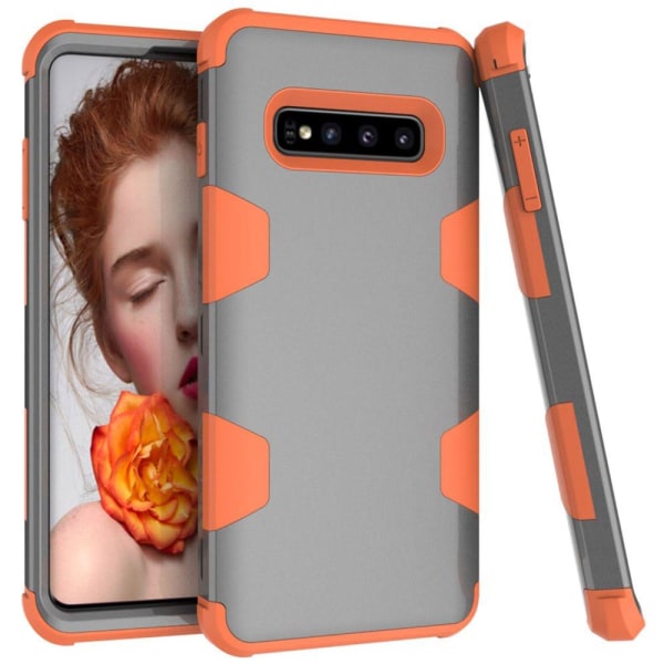 Samsung Galaxy S10E - Kraftfuldt stødabsorberende cover Grå/Orange