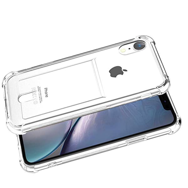 iPhone XR - Joustava silikonikotelo korttipaikalla Transparent
