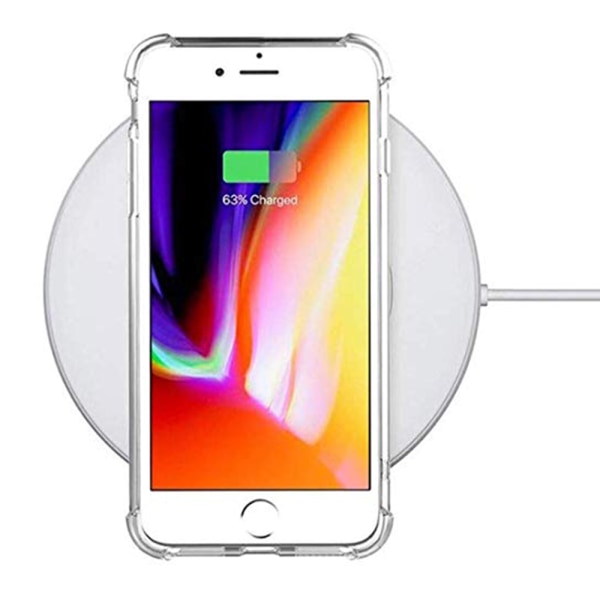 iPhone 8 - Kraftfullt Silikonskal Korthållare Transparent/Genomskinlig