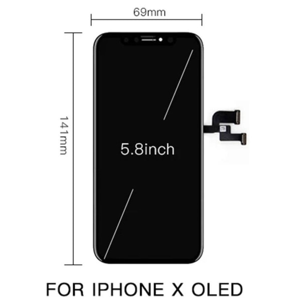 OLED LCD & Peksk�rm Digitizer AAA+++ iPhone X Svart