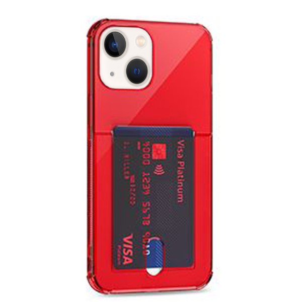 Stilig deksel med kortrom - iPhone 13 Mini Röd