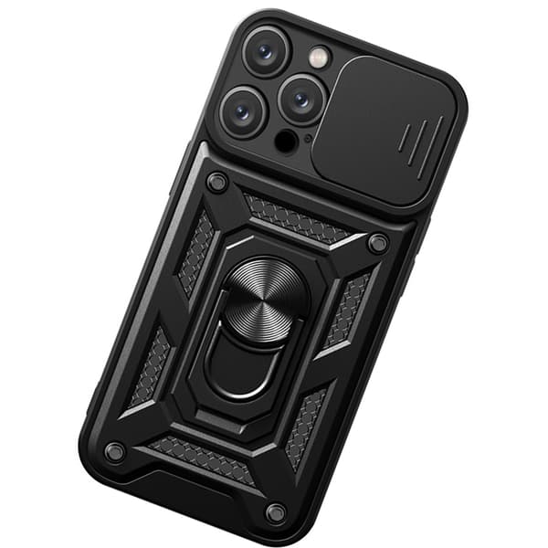 iPhone 13 Pro Max - Armor Skal med Ringhållare för Optimal Säkerhet och Stil Silver
