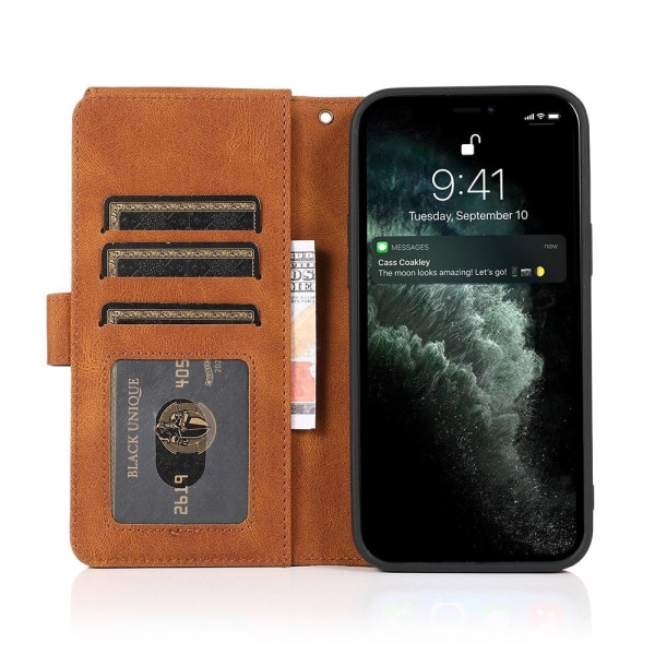 Gjennomtenkt lommebokdeksel - iPhone 12 Brun