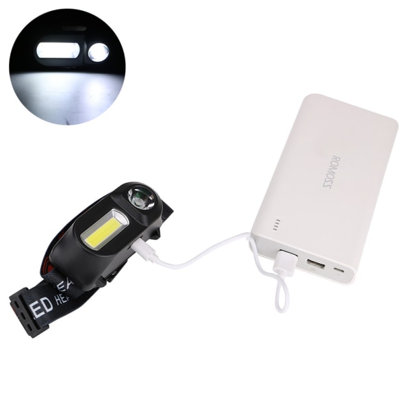 Ajovalaisin - Kirkas pienessä muodossa (COB/XPE LED) USB-lataus Svart