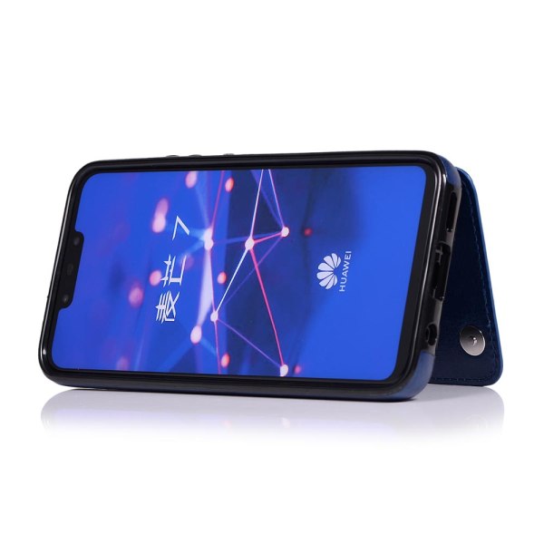 Elegant Smart Skal med Kortfack - Huawei Mate 20 Lite Roséguld