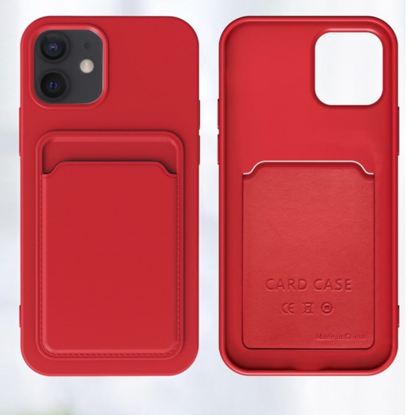 Glatt (Floveme) deksel med kortrom - iPhone 11 Röd
