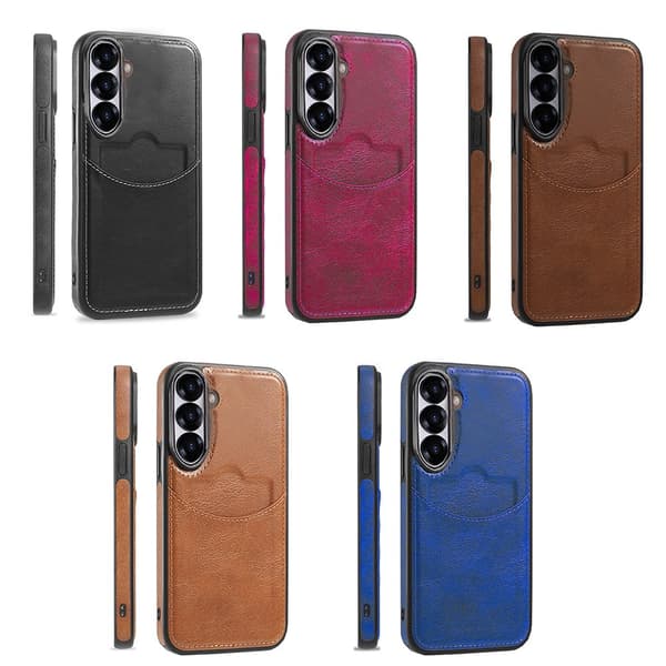 Samsung Galaxy S24 - Stilrent Skal med Kortförvaring Blå
