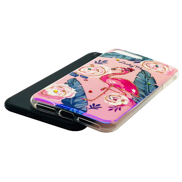 Skal i Retrodesign (Pretty Flamingo) till iPhone 8