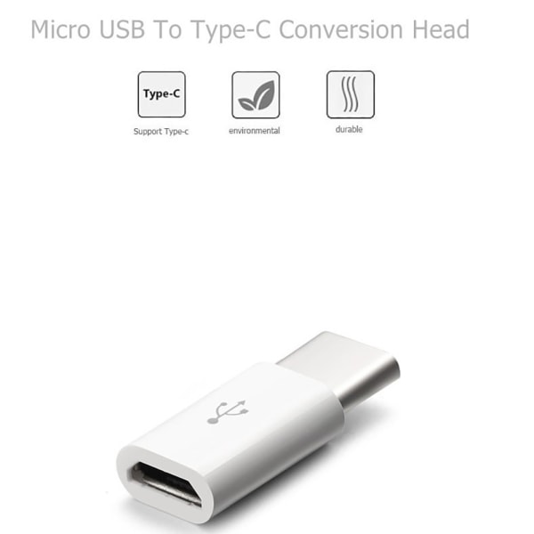 Micro-USB till USB-C  Adapter 2in1 Laddning + Dataöverföring Svart