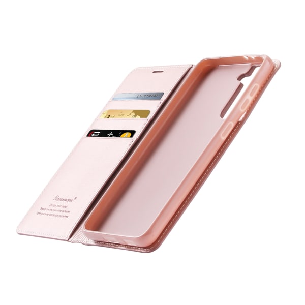 Tyylikäs lompakkokotelo (Hanman) - Samsung Galaxy S21 Rosaröd