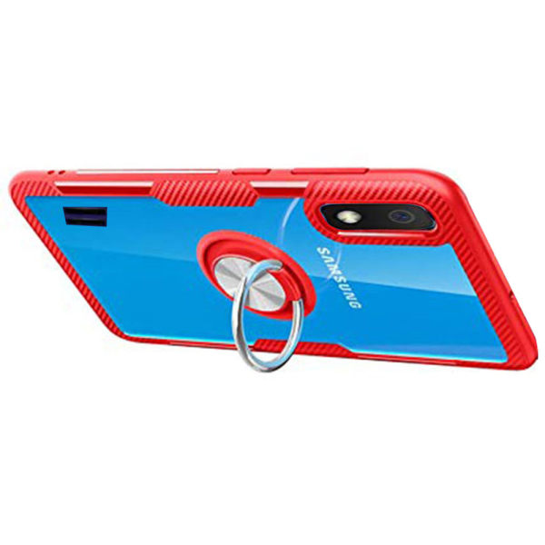 Samsung Galaxy A10 - Stilfuldt cover med ringholder Röd