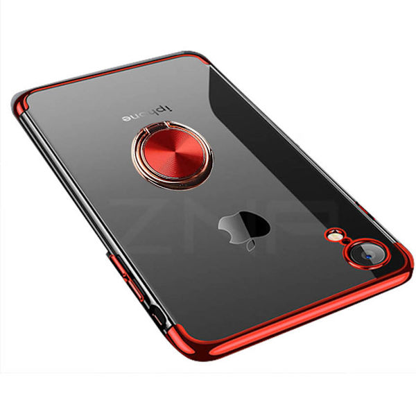 iPhone XR - Robust Silikonskal med Ringhållare (FLOVEME) Silver