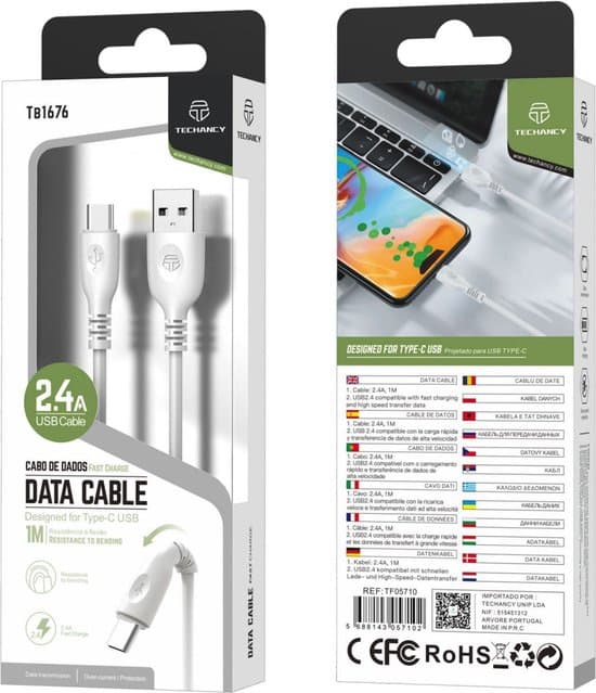 USB-C Laddkabel/1M/2.4A