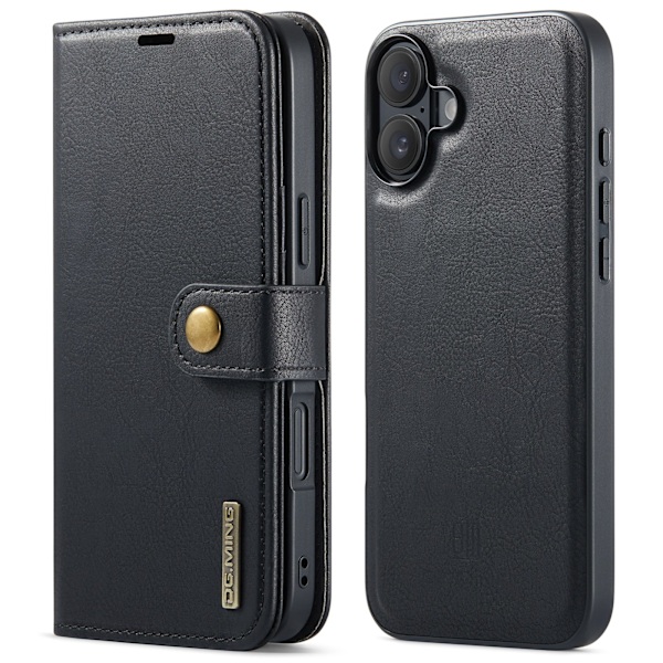 iPhone 16 - Magnetiskt 2-i-1Permium Plånboksfodral Blå