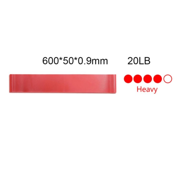 Kraftig fleksibel træningsgummibånd (forskellig modstand) Röd