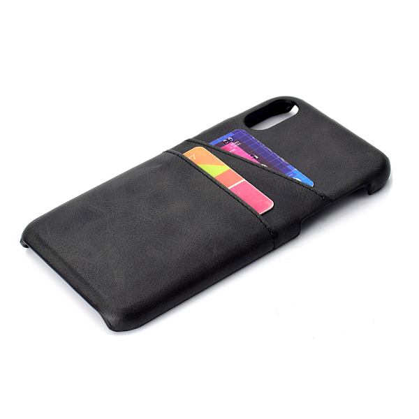 iPhone XS Max - (Vintage-Shell) Skal med Kortfack Svart