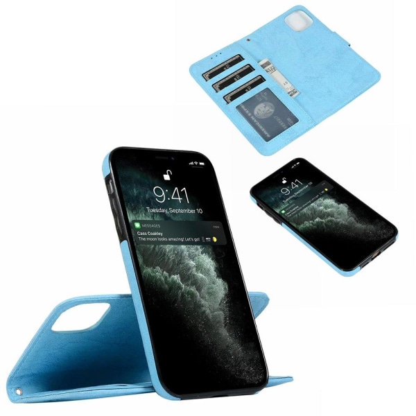 Smooth Dual Function Wallet Cover - iPhone 12 Mini Marinblå