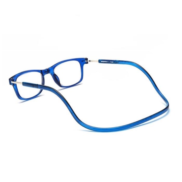 Praktiske læsebriller (power op til 4.0) MAGNET Blå 2.0