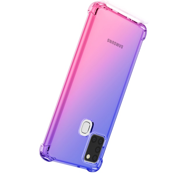 Samsung Galaxy A21S - Silikonikotelo Blå/Rosa