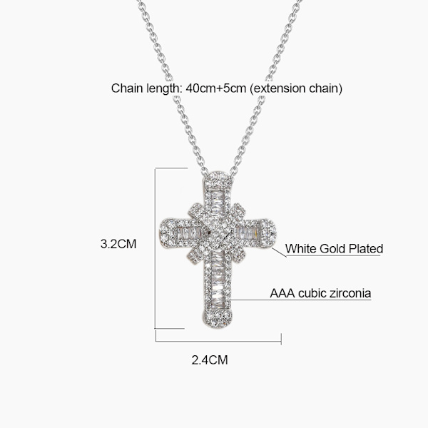 Stilrent Kors Halsband HÖG KVALITET Guld