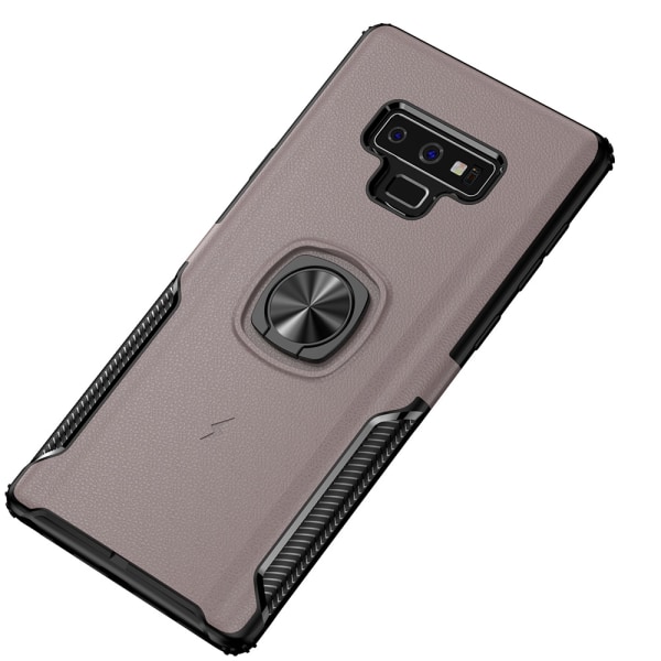Tyylikäs (LEMAN) suojus sormustelineellä - Samsung Galaxy Note 9 Roséguld