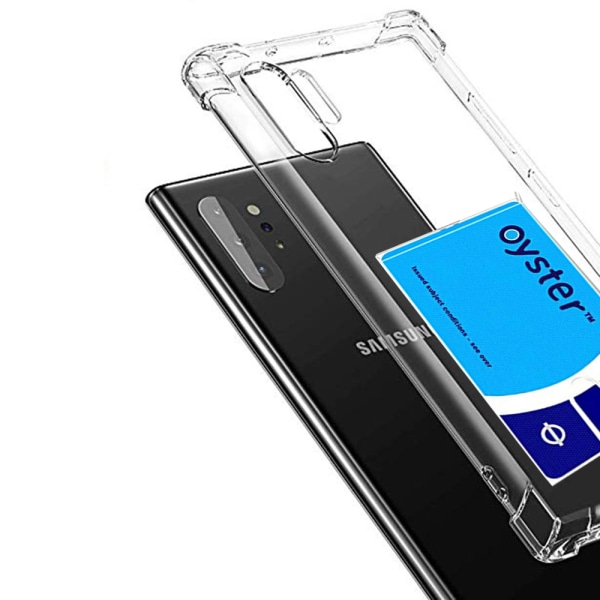 Silikondeksel med kortspor - Samsung Galaxy Note10 Plus Transparent/Genomskinlig