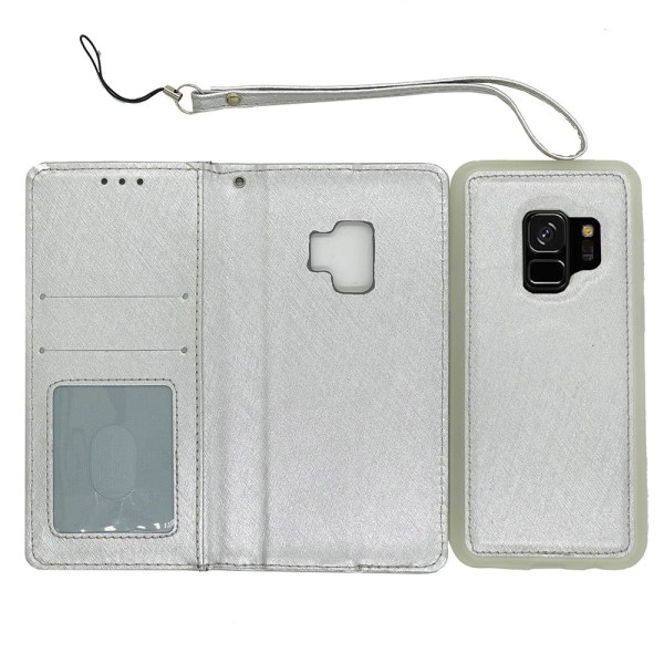 Samsung Galaxy S9 - FLOVEME Elegant Skyddande Plånboksfodral Silver