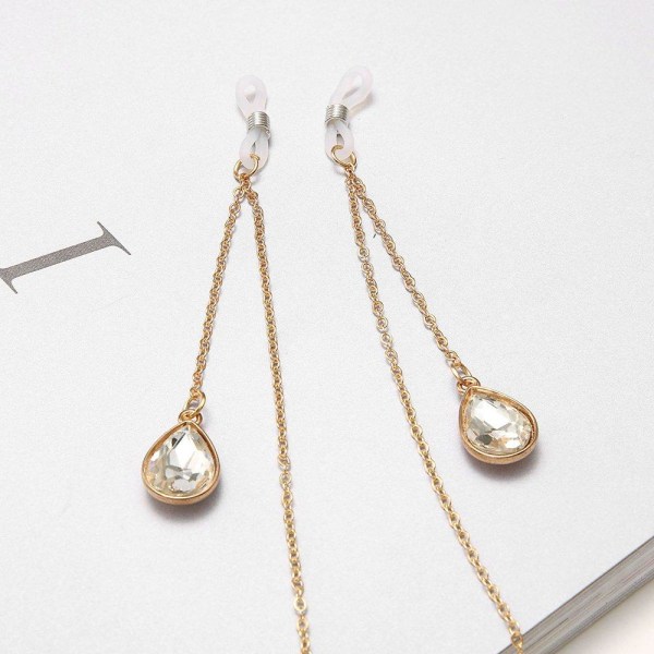 Smidigt Elegant Kristall Vattendroppe Glas�gon Kedja Silver
