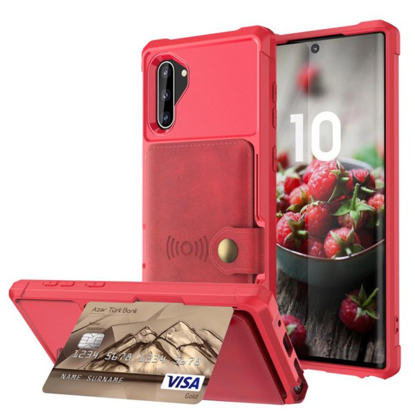 Samsung Galaxy Note10 - Suojakuori korttilokerolla Röd