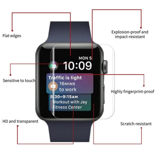 Blød skærmbeskytter PET Apple Watch Series 5/4 40/44mm Transparent/Genomskinlig 40mm