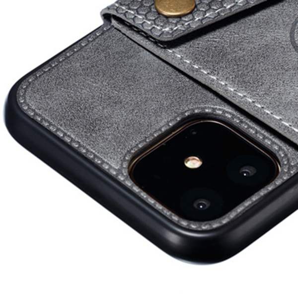 iPhone 11 - Robust Stötdämpande Skal med Korthållare Mörkblå