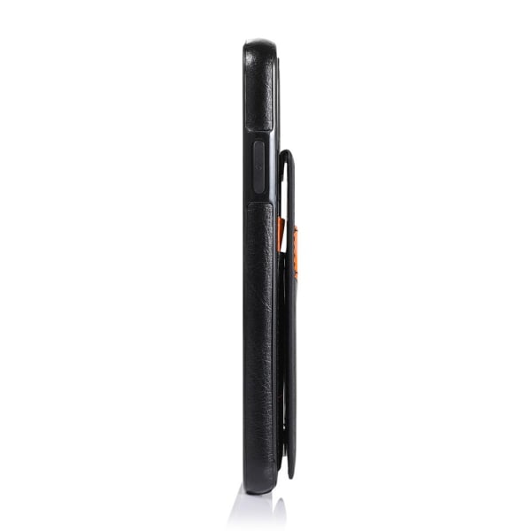 Elegant glatt deksel med kortrom (Leman) - iPhone 12 Pro Max Rosaröd