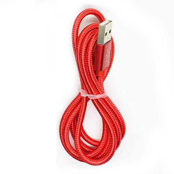 USB-C (Type-C) Snabbladdare (Brottsäker i vävt nylon) Röd
