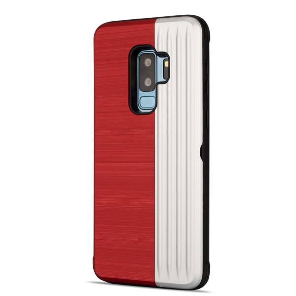 Samsung Galaxy S9+ - Tyylikäs kansi korttitelineellä (LEMAN) Röd