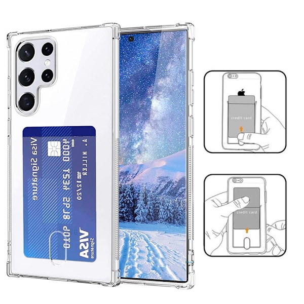 Samsung Galaxy S25 Ultra - Kortfack & Kepsfunktion för Skärmskydd Transparent