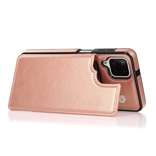 Eksklusivt glat cover med kortrum - Samsung Galaxy A12 Svart