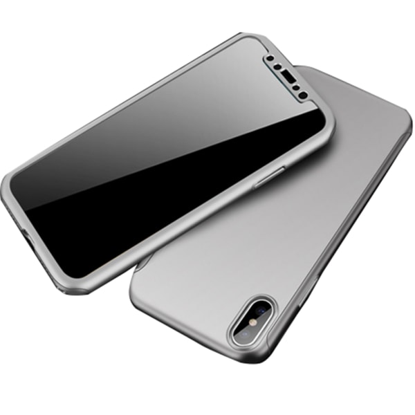 iPhone XS Max - Tyylikäs älykäs kaksoiskuori (Floveme) Silver