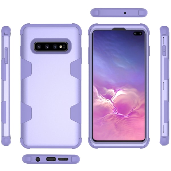 Samsung S10 Plus - Eksklusivt og Beskyttende Cover \"Rugged Robot\" Lila