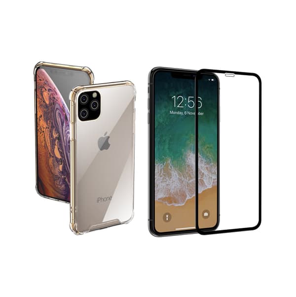 Støtdempende Silikondeksel med Skjermbeskytter iPhone 11 Transparent