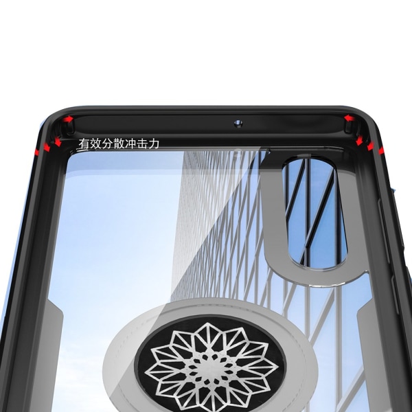 Praktisk stilig deksel med ringholder - Huawei P30 Röd/Silver