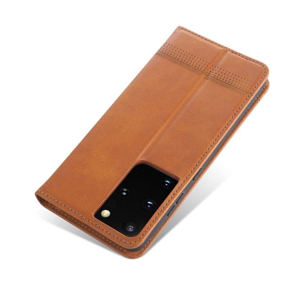 Sileä (Yazunshi) lompakkokotelo - Samsung Galaxy S21 Ultra Mörkbrun