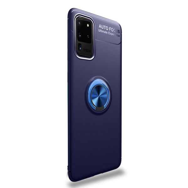 Samsung Galaxy S20 Ultra - Smidigt Skal med Ringhållare Svart/Blå