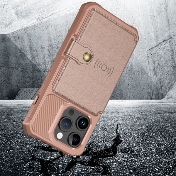 Elegant plånboksfodral i lyxigt PU-läder för iPhone 15 Pro Max Purple