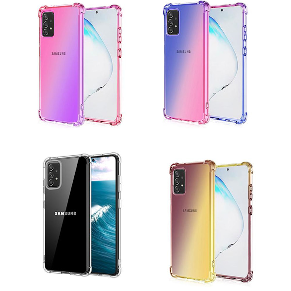 Skyddande Silikonskal - Samsung Galaxy A72 Blå/Rosa