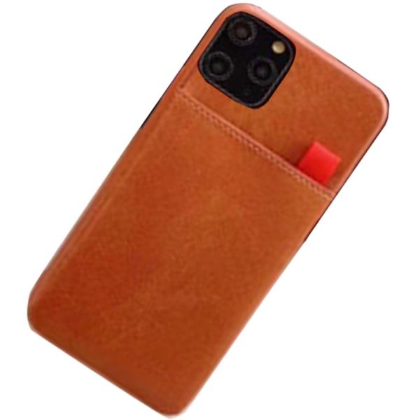 iPhone 11 Pro - Gennemtænkt Leman-cover med kortholder Brun