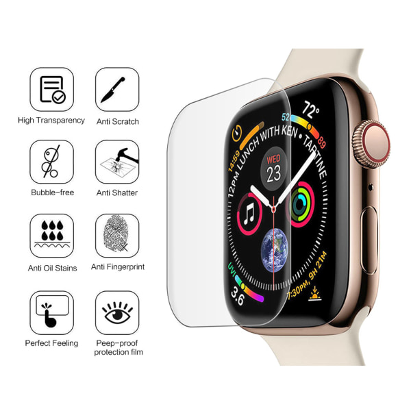Suojaava PROGUARD Näytönsuoja 40mm 44mm - Apple Watch 4 Transparent/Genomskinlig